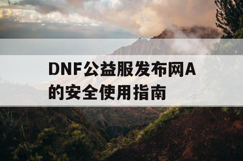 DNF公益服发布网A的安全使用指南