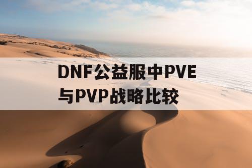 DNF公益服中PVE与PVP战略比较