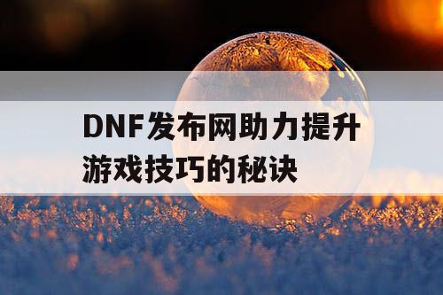 DNF发布网助力提升游戏技巧的秘诀