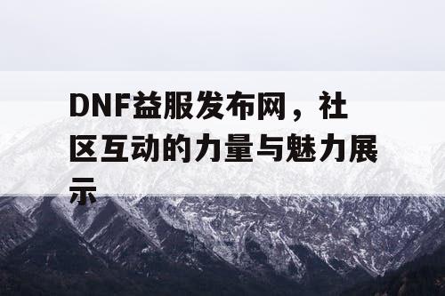 DNF益服发布网	，社区互动的力量与魅力展示