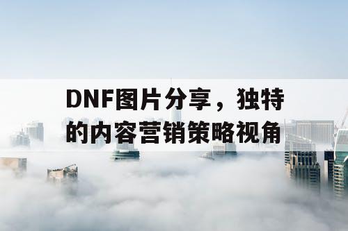 DNF图片分享，独特的内容营销策略视角