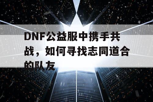 DNF公益服中携手共战	，如何寻找志同道合的队友