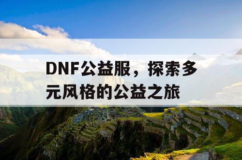 DNF公益服，探索多元风格的公益之旅