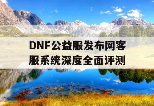 DNF公益服发布网客服系统深度全面评测