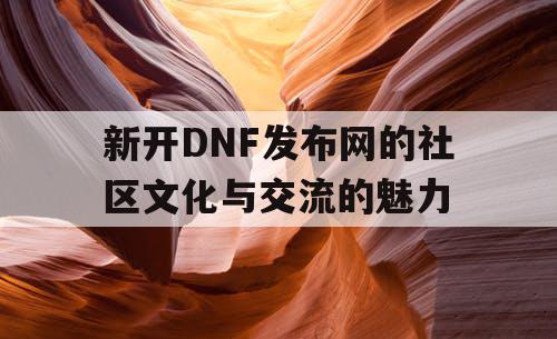 新开DNF发布网的社区文化与交流的魅力