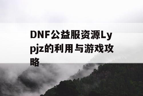 DNF公益服资源Lypjz的利用与游戏攻略