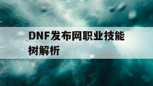 DNF发布网职业技能树解析