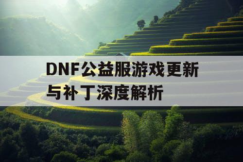 DNF公益服游戏更新与补丁深度解析