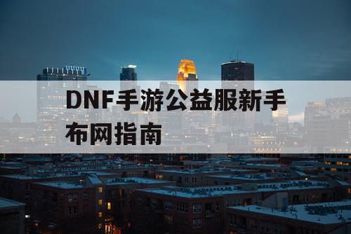 DNF手游公益服新手布网指南