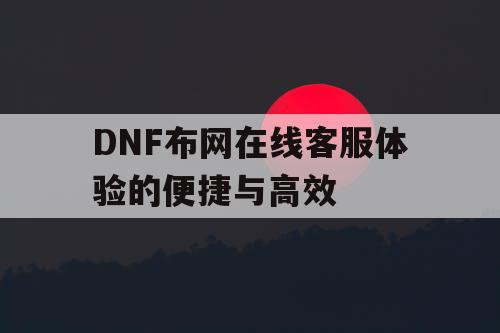 DNF布网在线客服体验的便捷与高效