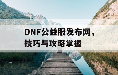 DNF公益服发布网，技巧与攻略掌握