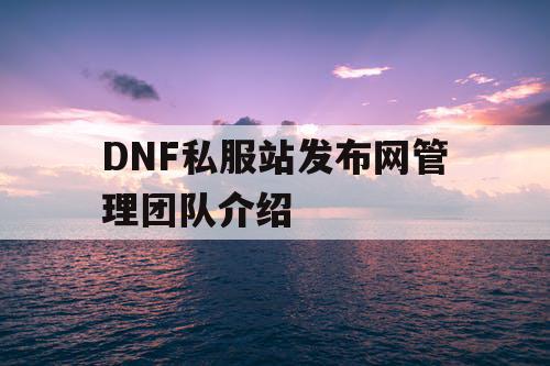 DNF私服站发布网管理团队介绍