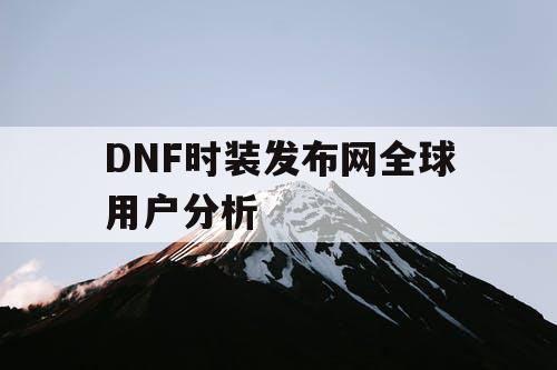 DNF时装发布网全球用户分析