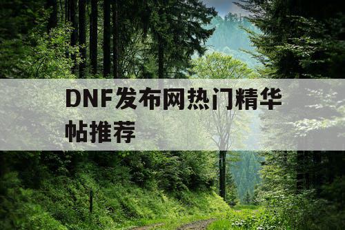 DNF发布网热门精华帖推荐