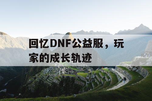 回忆DNF公益服，玩家的成长轨迹