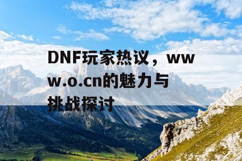 DNF玩家热议，www.o.cn的魅力与挑战探讨