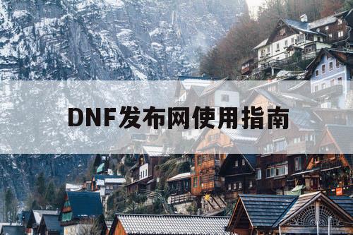 DNF发布网使用指南