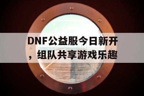 DNF公益服今日新开，组队共享游戏乐趣