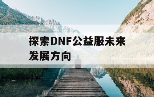 探索DNF公益服未来发展方向