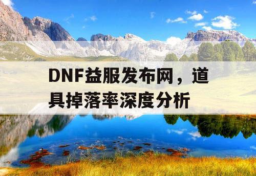 DNF益服发布网，道具掉落率深度分析