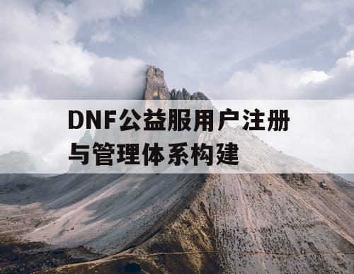 DNF公益服用户注册与管理体系构建