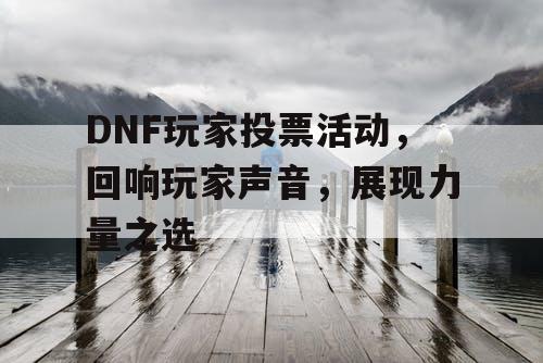 DNF玩家投票活动，回响玩家声音	，展现力量之选