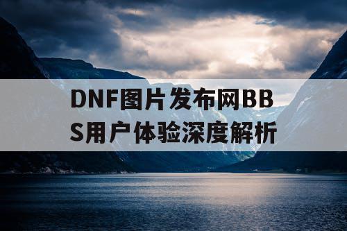 DNF图片发布网BBS用户体验深度解析