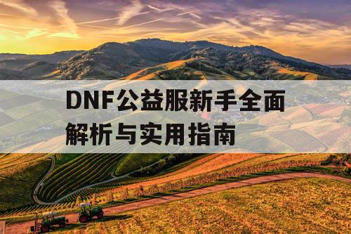 DNF公益服新手全面解析与实用指南