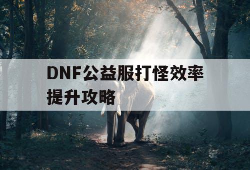 DNF公益服打怪效率提升攻略