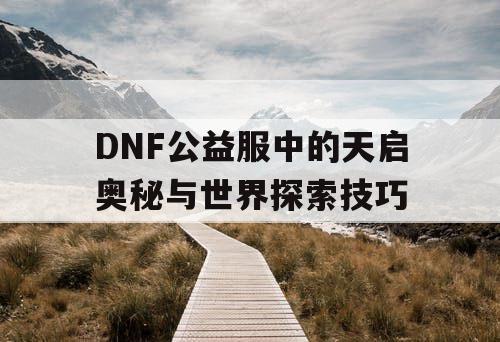 DNF公益服中的天启奥秘与世界探索技巧