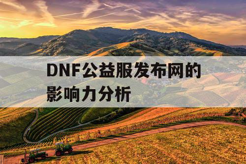 DNF公益服发布网的影响力分析