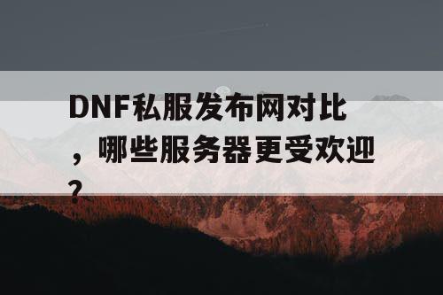 DNF私服发布网对比	，哪些服务器更受欢迎？