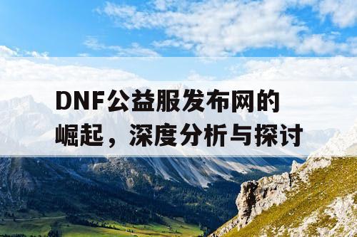 DNF公益服发布网的崛起	，深度分析与探讨