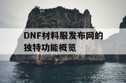 DNF材料服发布网的独特功能概览