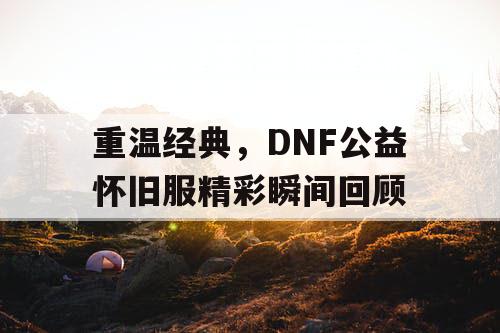 重温经典	，DNF公益怀旧服精彩瞬间回顾