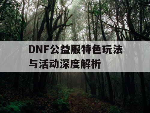 DNF公益服特色玩法与活动深度解析