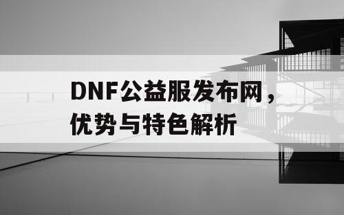 DNF公益服发布网	，优势与特色解析