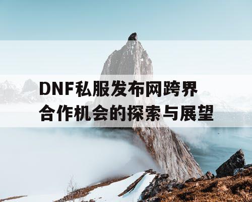 DNF私服发布网跨界合作机会的探索与展望