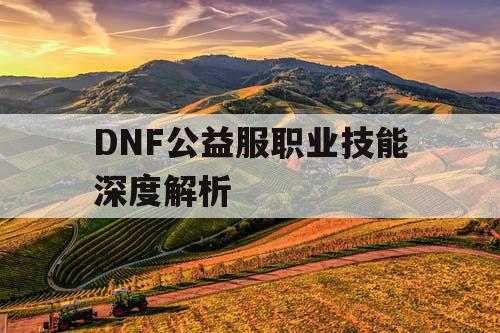 DNF公益服职业技能深度解析