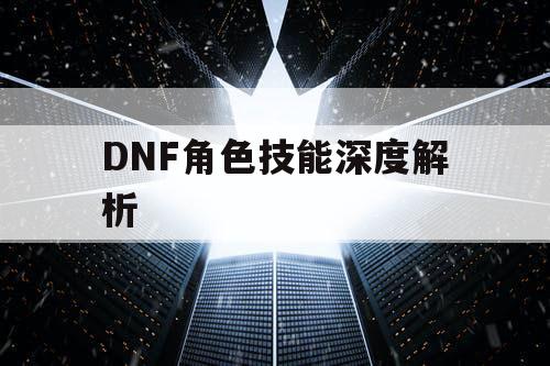 DNF角色技能深度解析