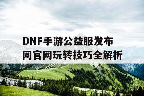 DNF手游公益服发布网官网玩转技巧全解析