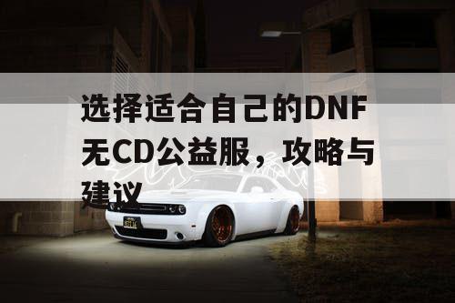 选择适合自己的DNF无CD公益服	，攻略与建议