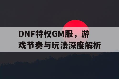 DNF特权GM服，游戏节奏与玩法深度解析