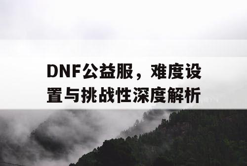 DNF公益服，难度设置与挑战性深度解析